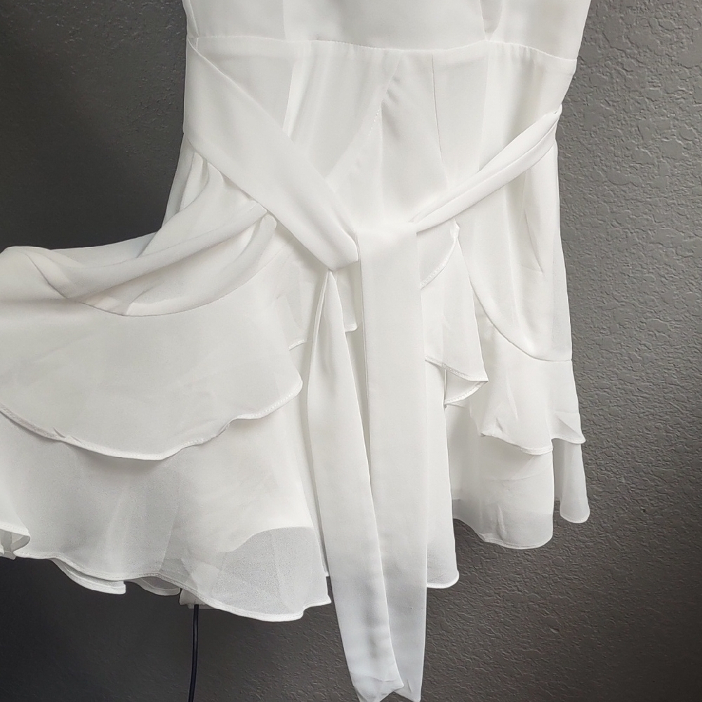 LULUS Elegant White Wrap Dress - Picture 9 of 16